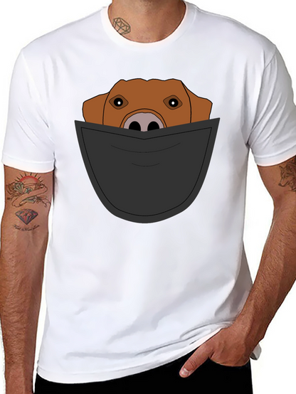 Dog in Pocket T-Shirt - Mens Graphic Tee