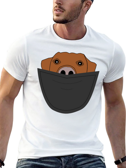 Dog in Pocket T-Shirt - Mens Graphic Tee