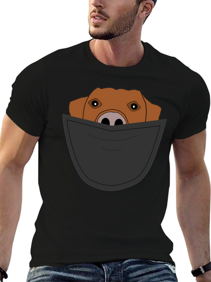 Dog in Pocket T-Shirt - Mens Graphic Tee