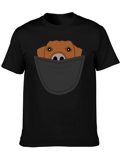 Dog in Pocket T-Shirt - Mens Graphic Tee