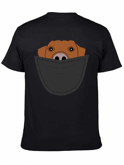 Dog in Pocket T-Shirt - Mens Graphic Tee