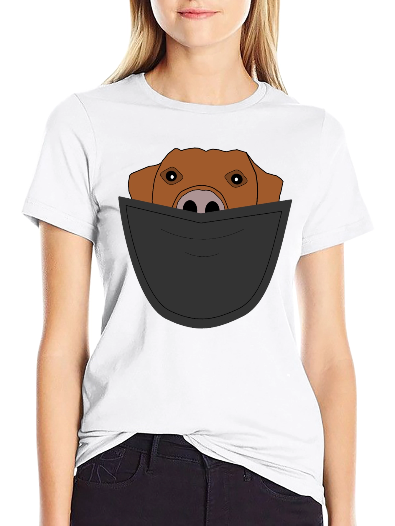 Dog in Pocket T-Shirt - Mens Graphic Tee