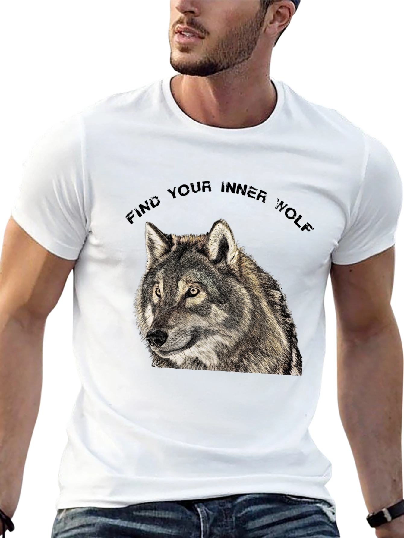 Inner Wolf T-Shirt - Black Wolf Graphic Tee