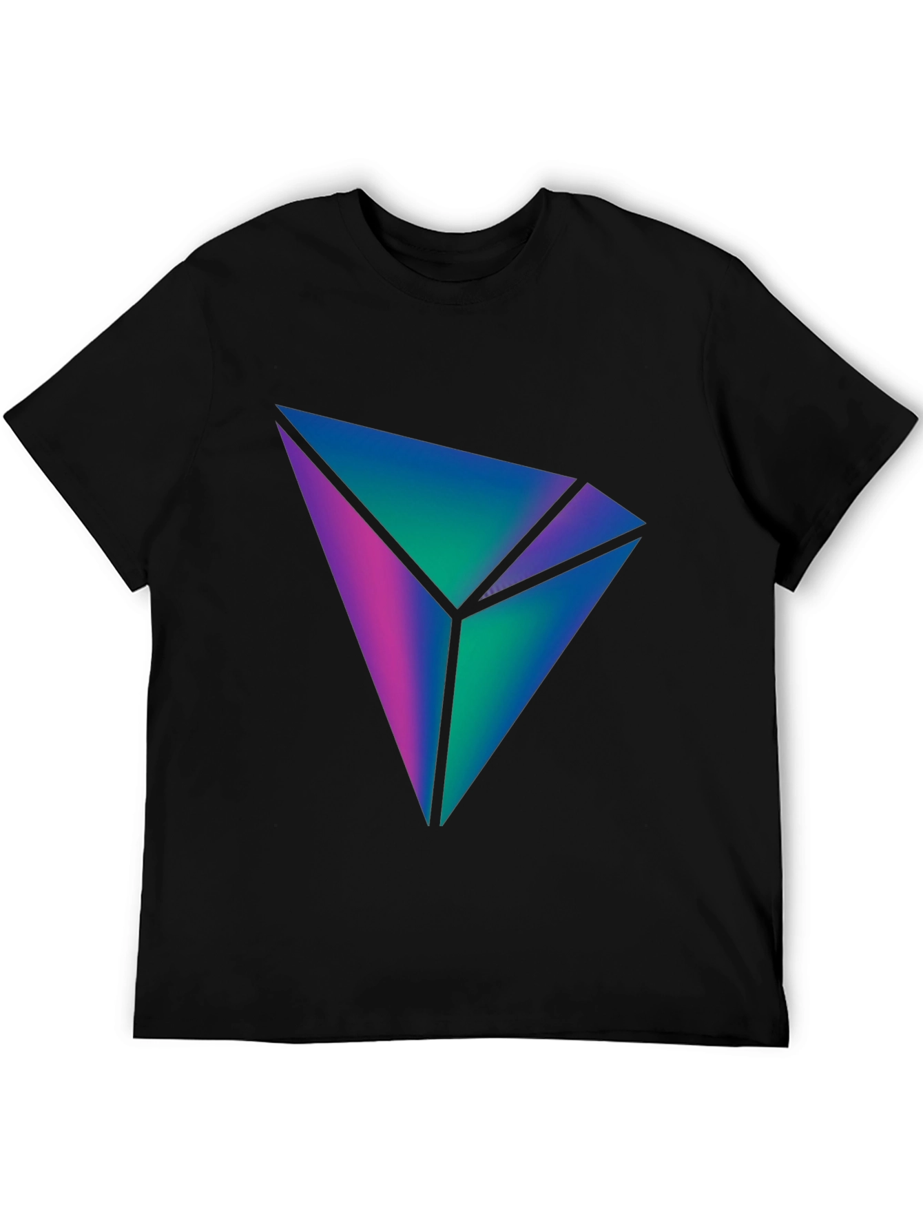 Abstract Geometric Tee - Black Stylish Graphic T-Shirt