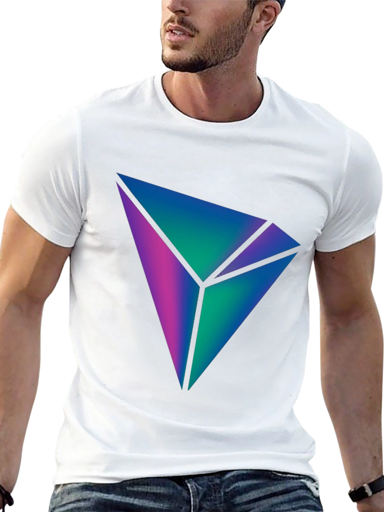 Abstract Geometric Tee - Black Stylish Graphic T-Shirt