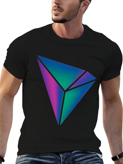 Abstract Geometric Tee - Black Stylish Graphic T-Shirt