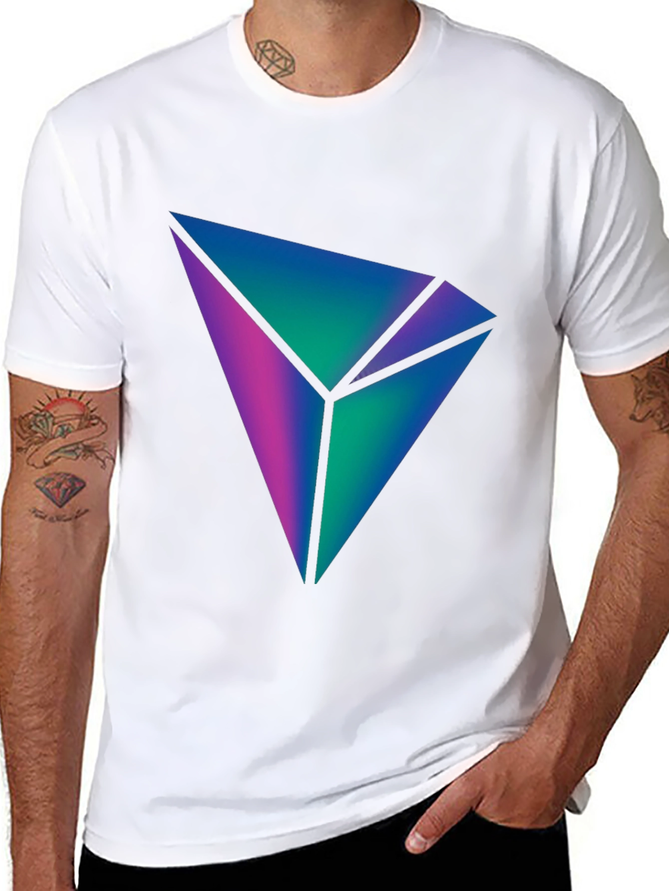 Abstract Geometric Tee - Black Stylish Graphic T-Shirt