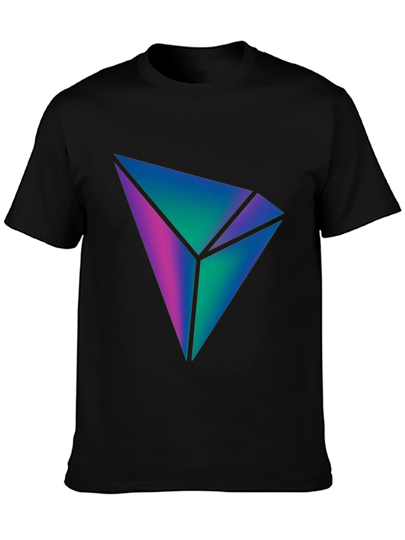 Abstract Geometric Tee - Black Stylish Graphic T-Shirt