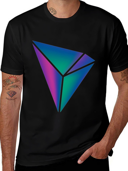 Abstract Geometric Tee - Black Stylish Graphic T-Shirt