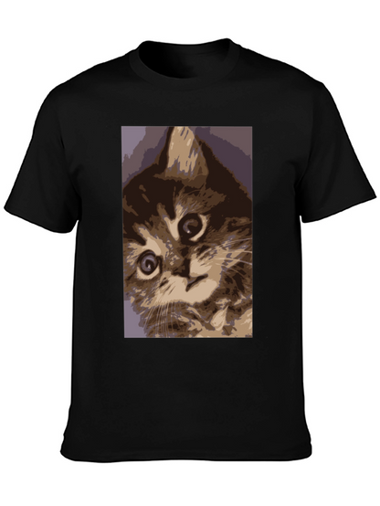 Curious Kitten Graphic Tee - Soft Cotton Comfort