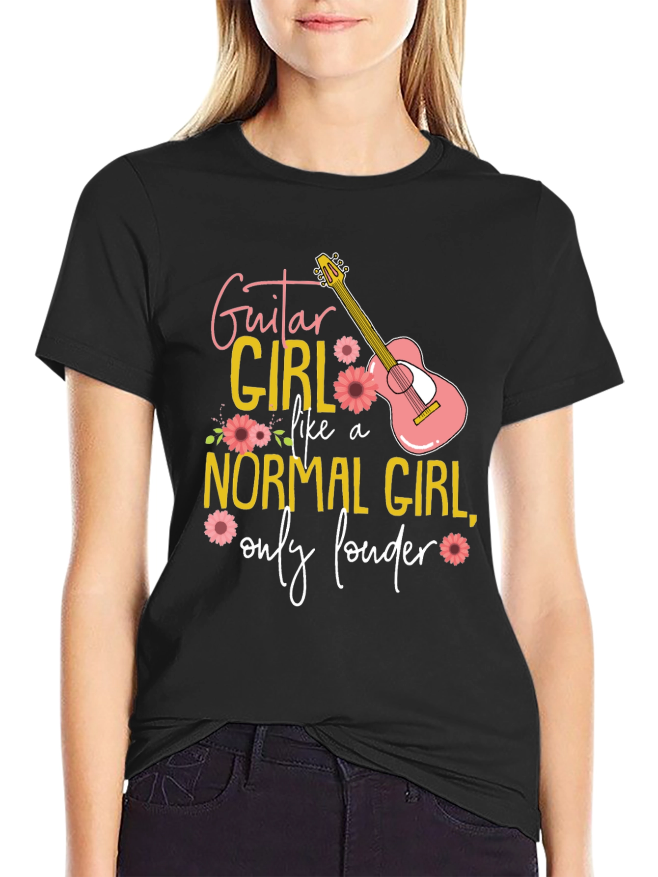 Guitar Girl T-Shirt: Normal Girl Only Louder!