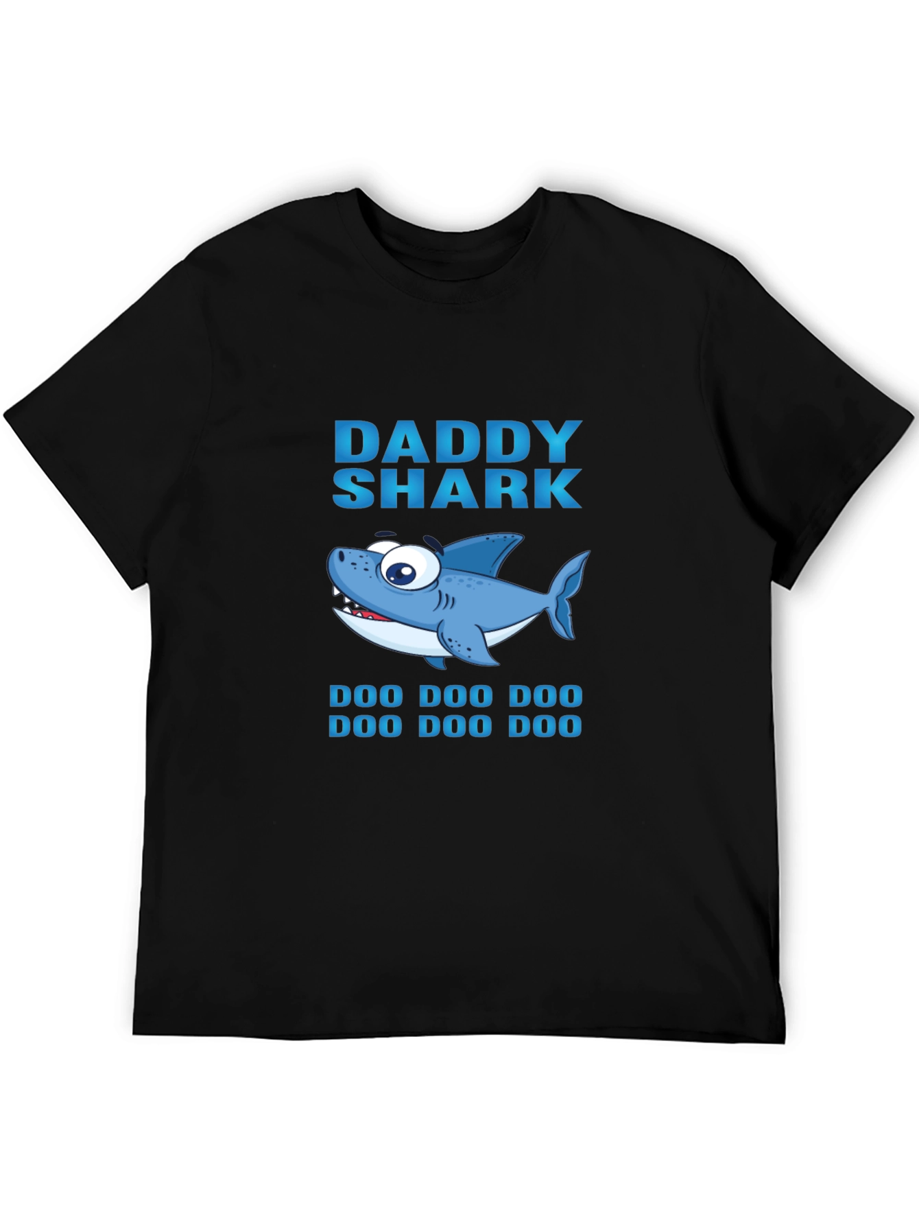Daddy Shark Graphic Print Black T-Shirt