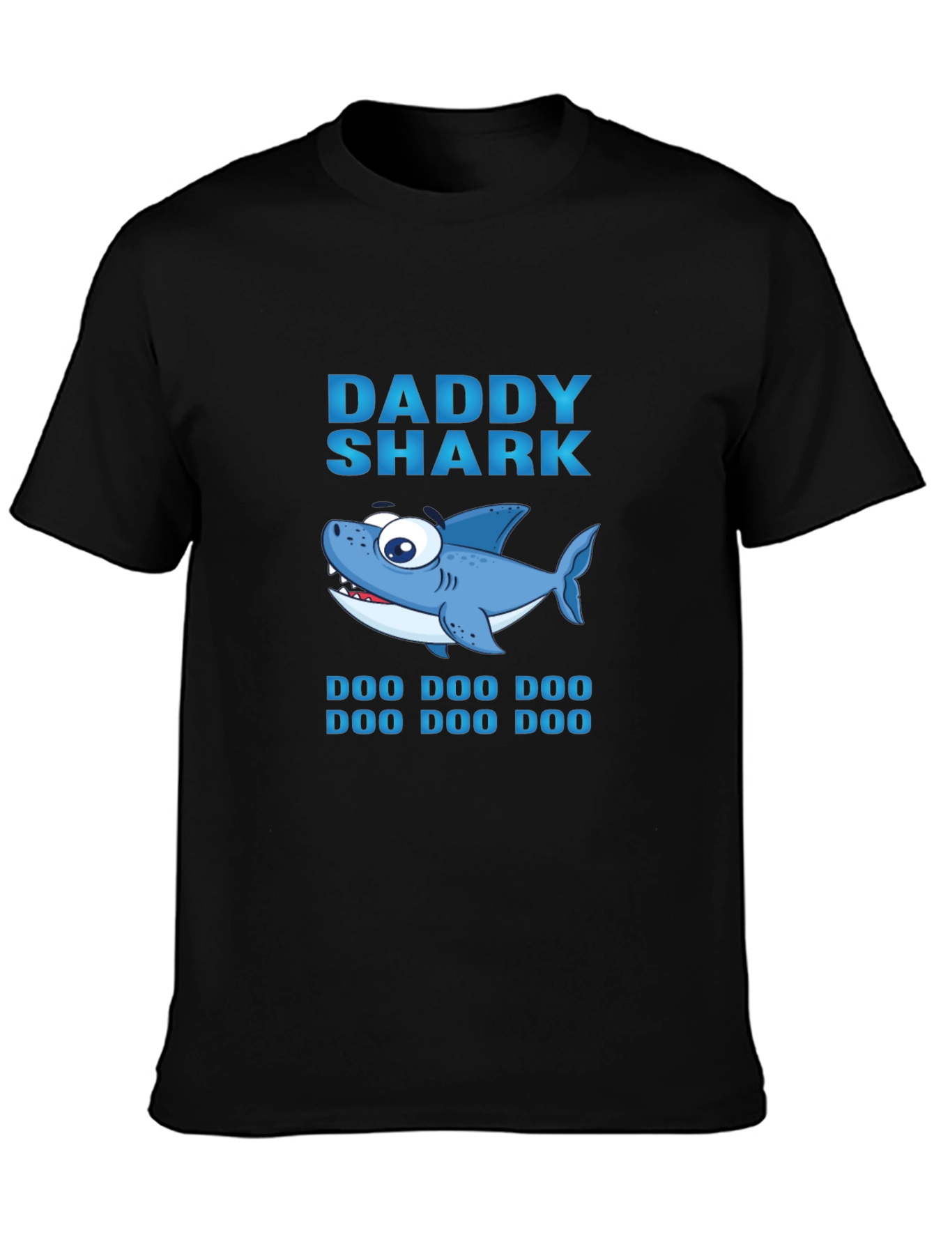 Daddy Shark Graphic Print Black T-Shirt