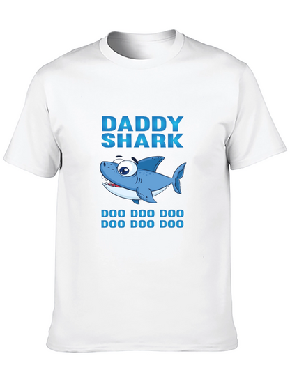 Daddy Shark Graphic Print Black T-Shirt