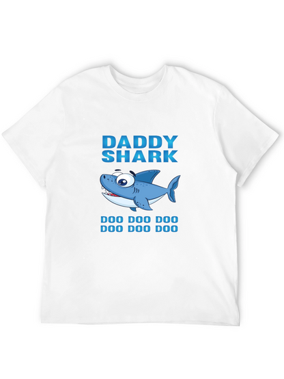 Daddy Shark Graphic Print Black T-Shirt