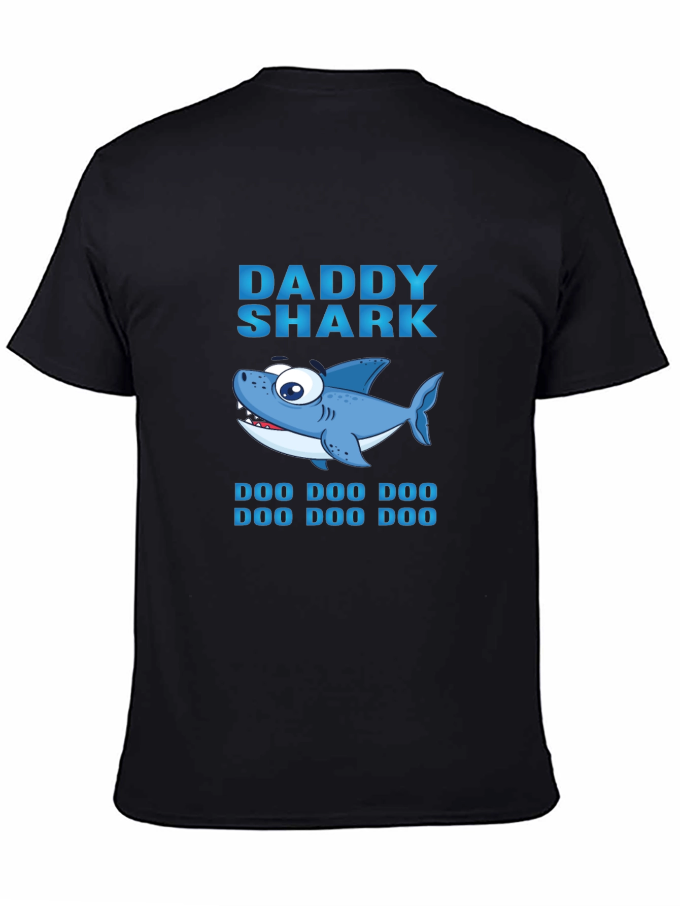 Daddy Shark Graphic Print Black T-Shirt