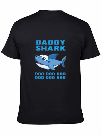 Daddy Shark Graphic Print Black T-Shirt
