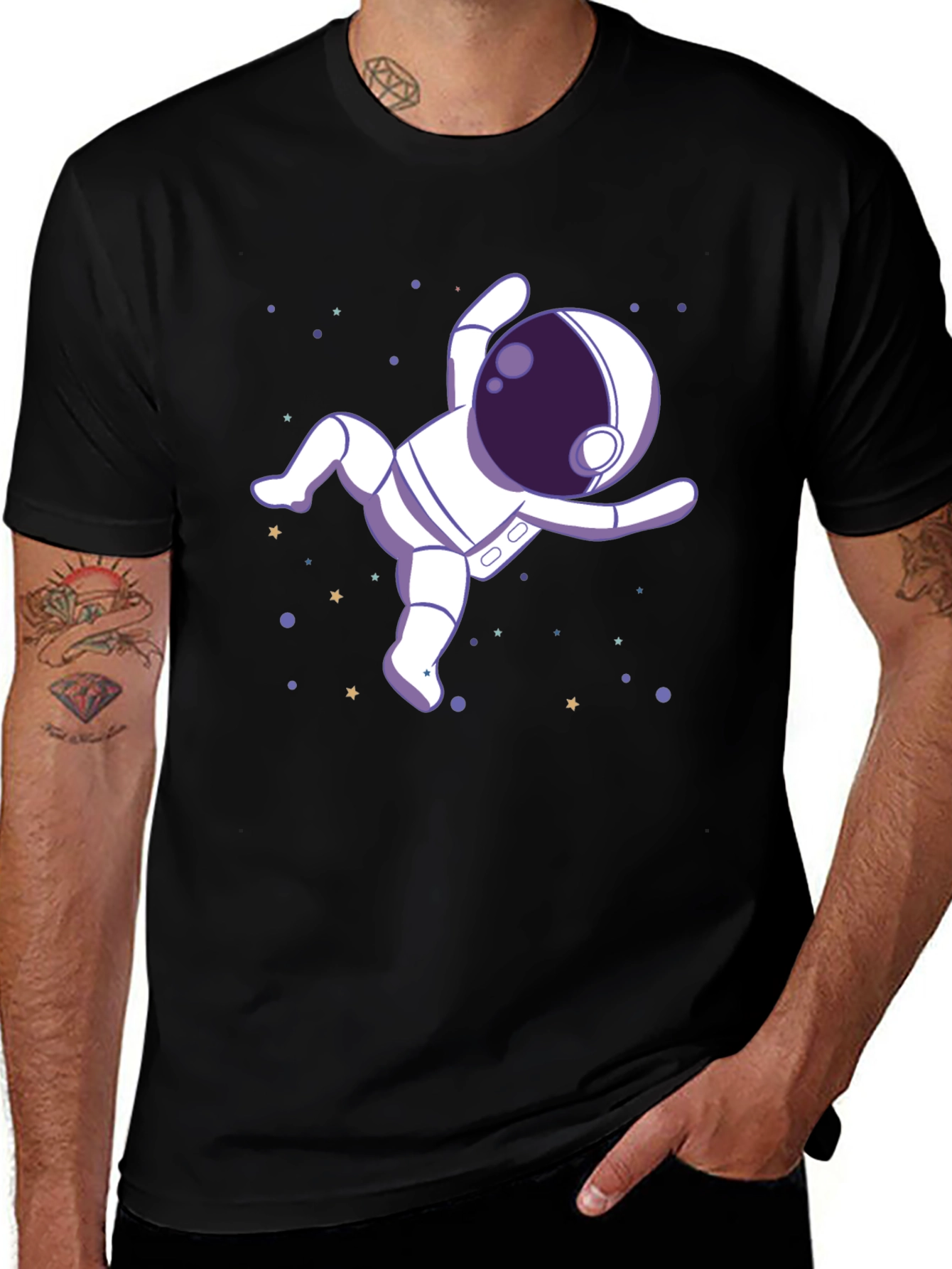 Astronaut in Space Graphic Tee - Black