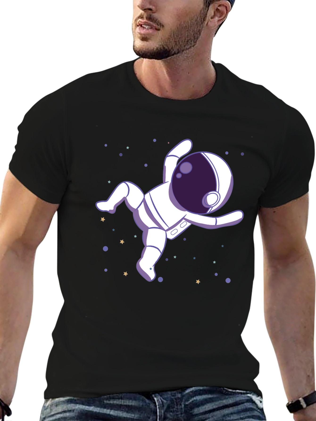 Astronaut in Space Graphic Tee - Black