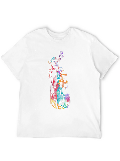 Musician Bass Player Graphic Tee - Black