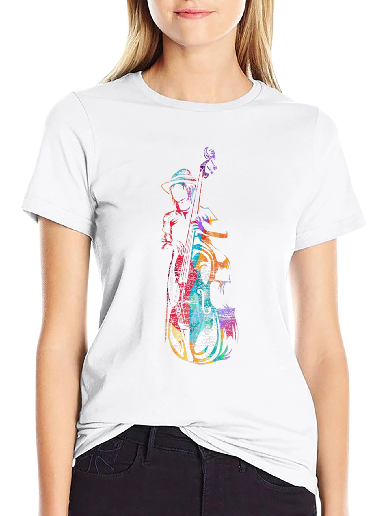 Musician Bass Player Graphic Tee - Black