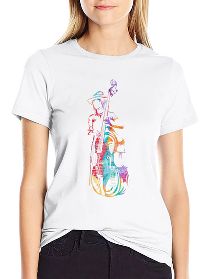Musician Bass Player Graphic Tee - Black