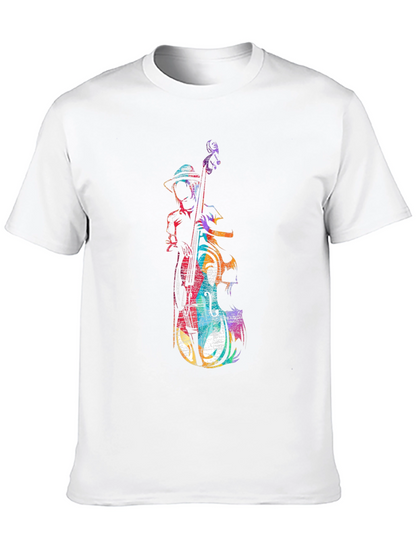 Musician Bass Player Graphic Tee - Black