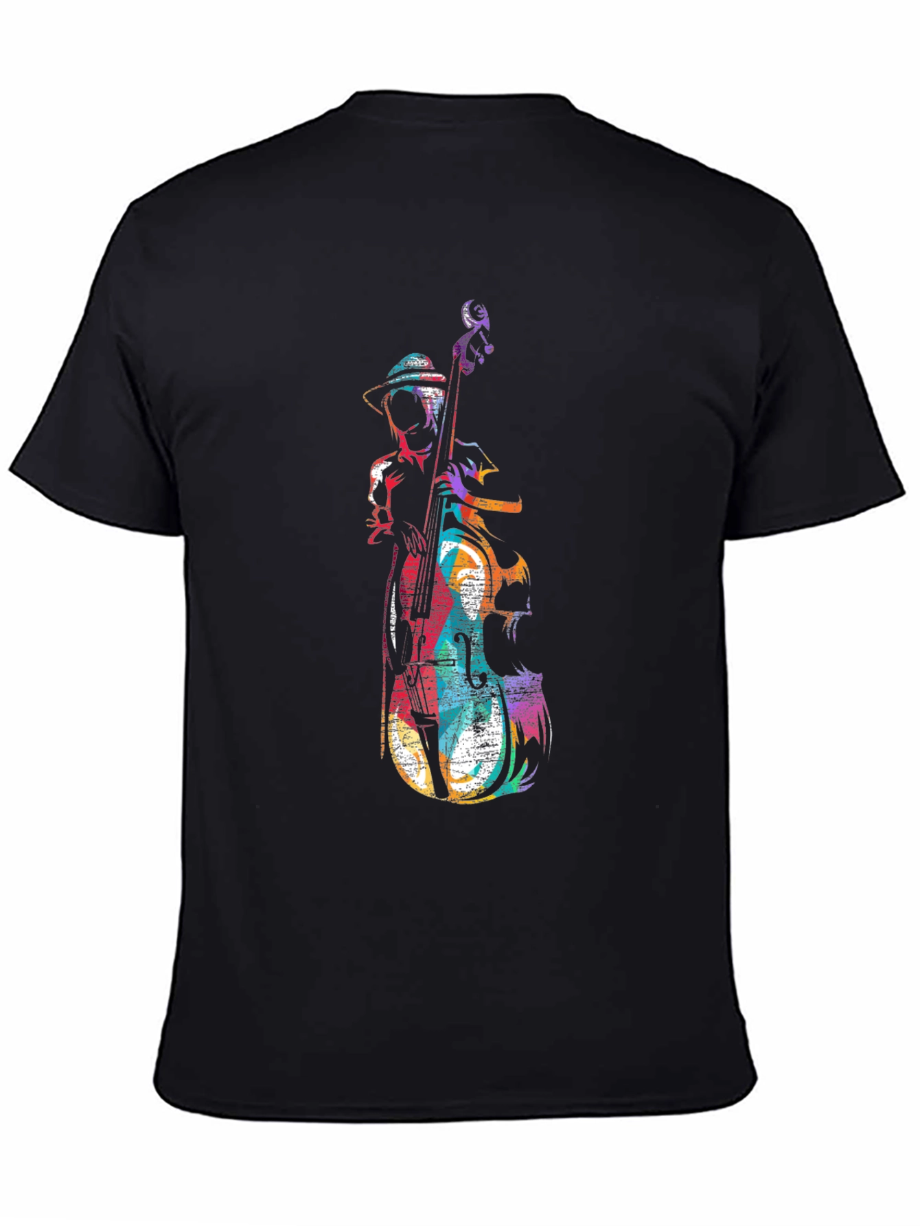 Musician Bass Player Graphic Tee - Black