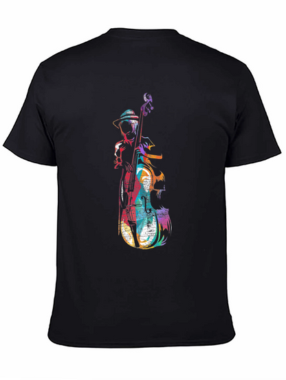 Musician Bass Player Graphic Tee - Black