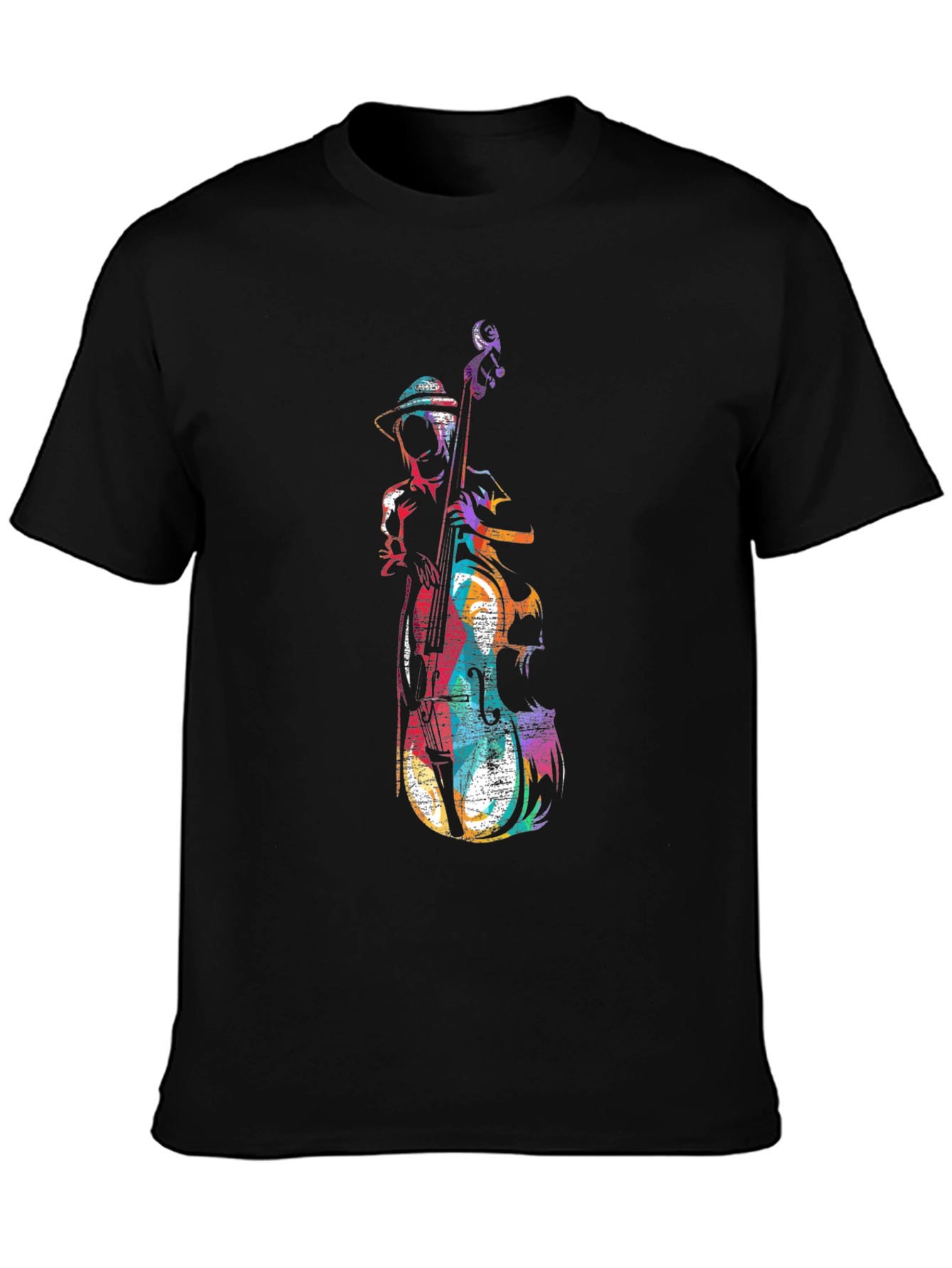 Musician Bass Player Graphic Tee - Black