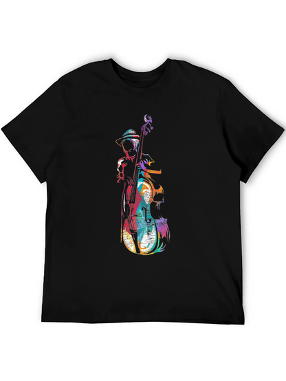 Musician Bass Player Graphic Tee - Black