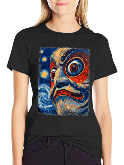 Dramatic Face Art Graphic T-Shirt