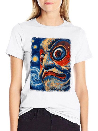 Dramatic Face Art Graphic T-Shirt