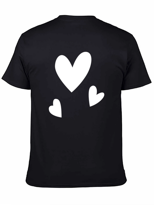 Heart Graphic Tee - Black Cotton Blend Casual Wear