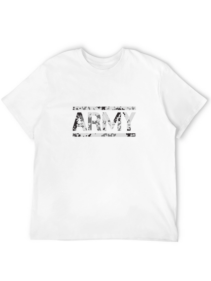 Army Camo Graphic T-Shirt - Black Cotton Blend