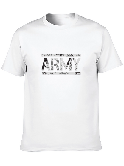 Army Camo Graphic T-Shirt - Black Cotton Blend