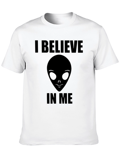 I Believe Alien Head Graphic Print Tee