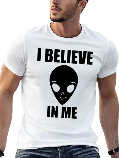 I Believe Alien Head Graphic Print Tee