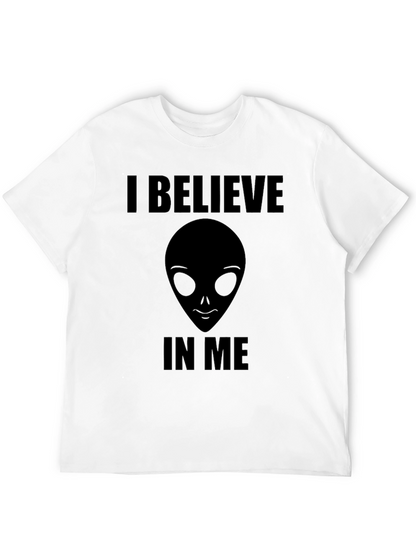 I Believe Alien Head Graphic Print Tee