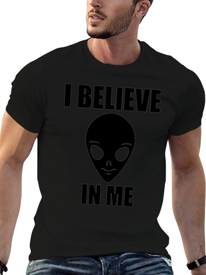 I Believe Alien Head Graphic Print Tee