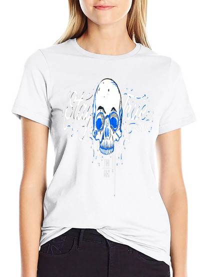 Stay True Skull Graphic Tee - Black