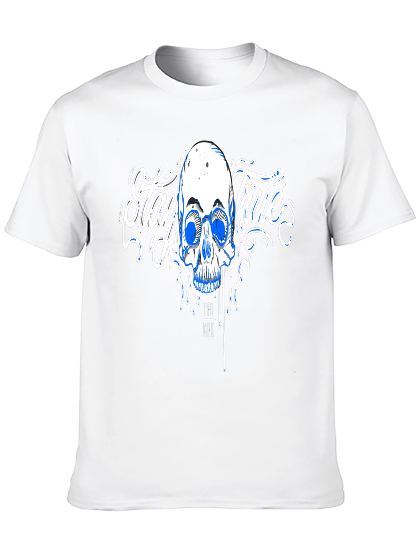 Stay True Skull Graphic Tee - Black