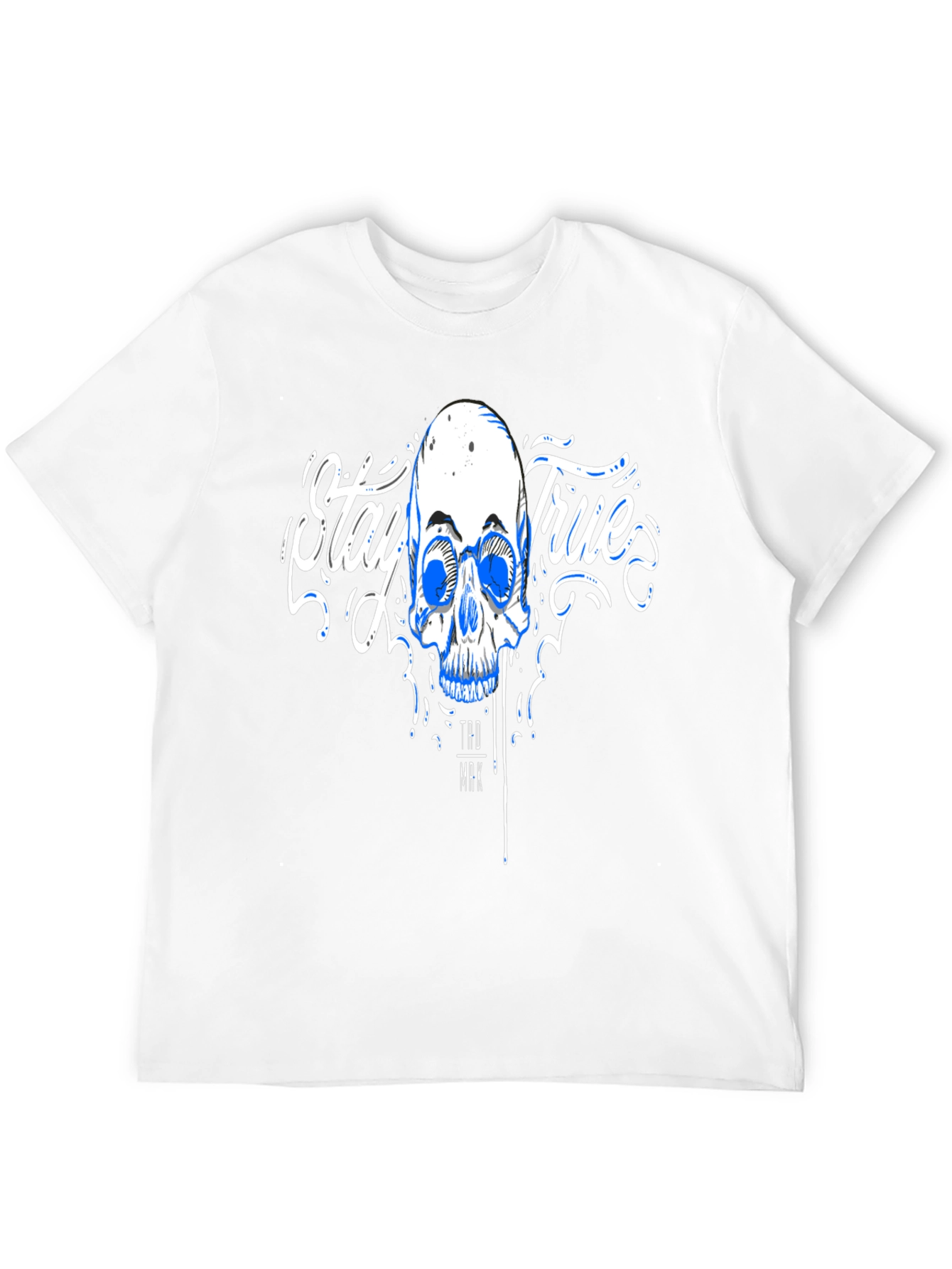 Stay True Skull Graphic Tee - Black