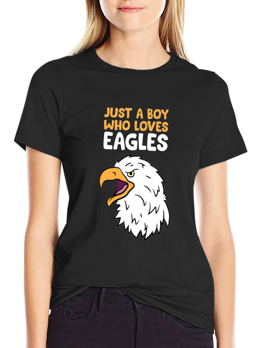 Just A Boy Who Loves Eagles Graphic Tee