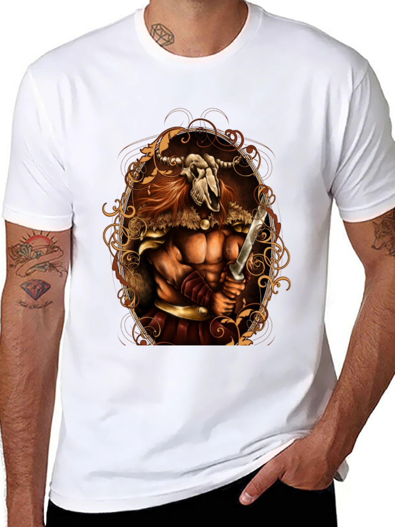 Viking Skull Warrior Graphic Tee
