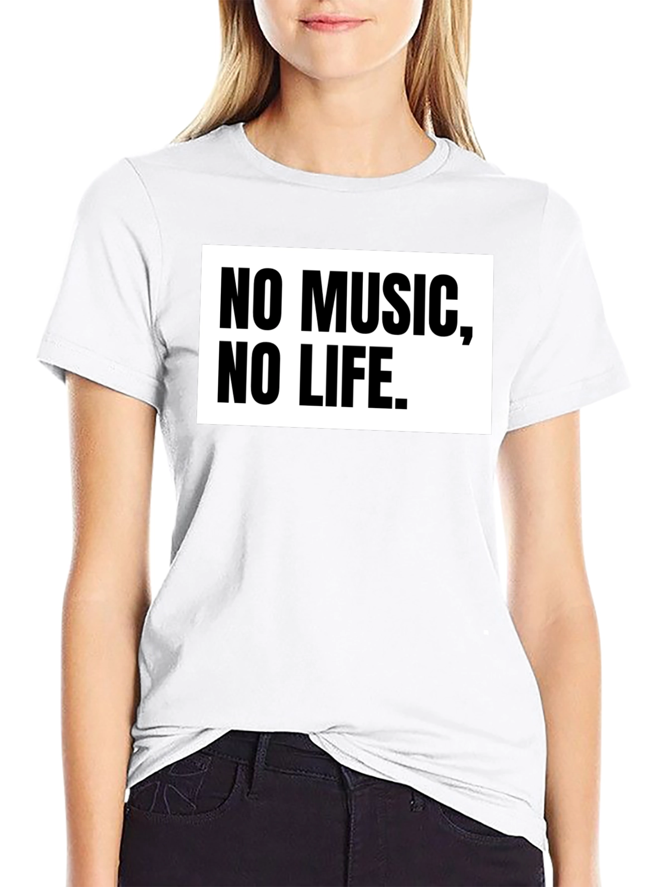 No Music No Life Black T-Shirt