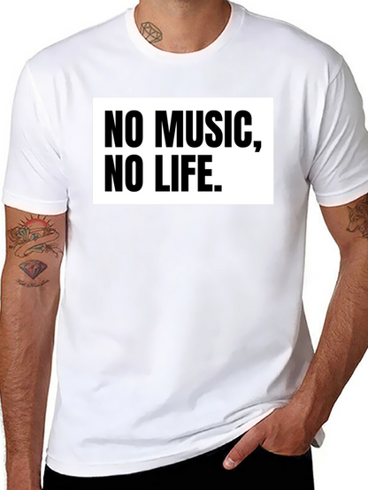 No Music No Life Black T-Shirt
