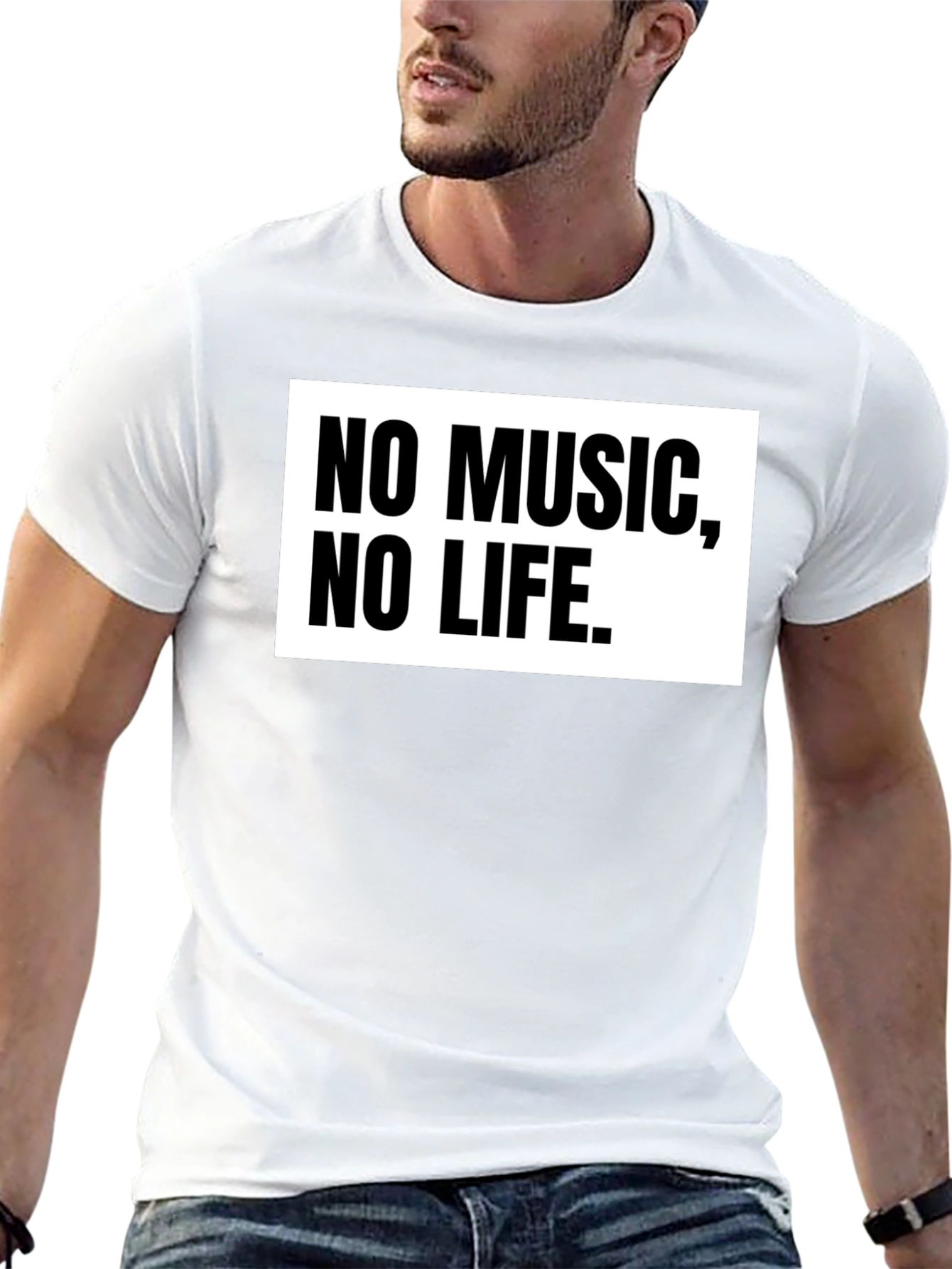 No Music No Life Black T-Shirt