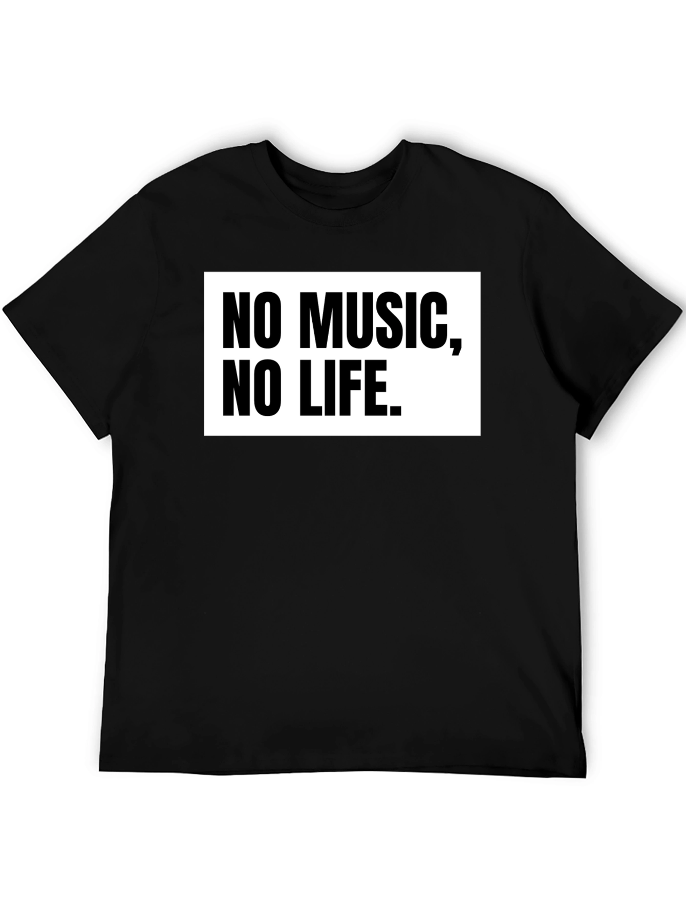 No Music No Life Black T-Shirt