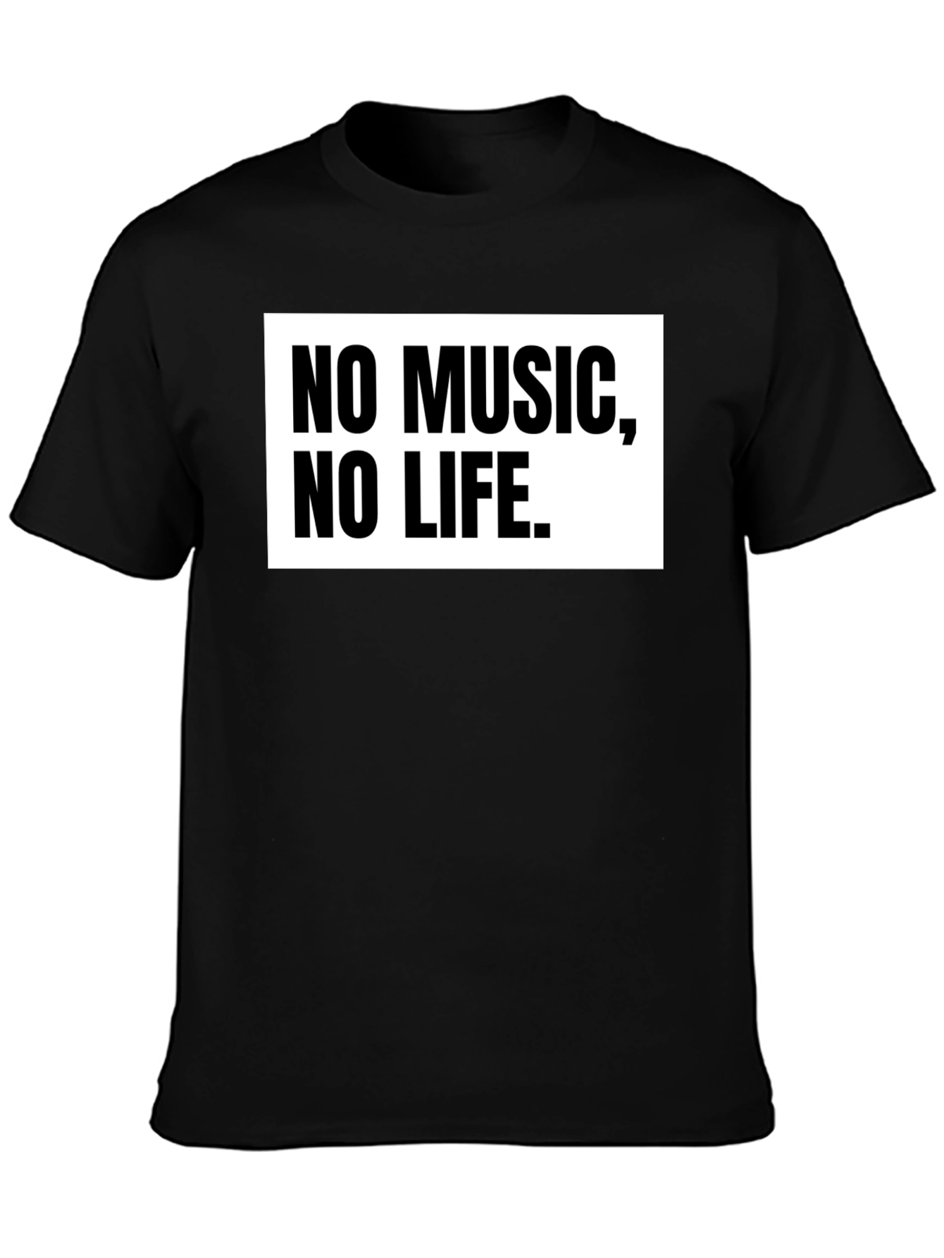 No Music No Life Black T-Shirt